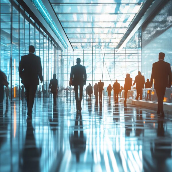 Business People Walking in Modern Office
